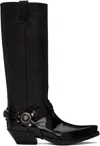 Versace Black Texano Knee-high Tall Boots In 1b00i Black