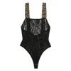 Versace Geometric Border Lace Bodysuit