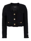 Versace Short Tweed Heritage Jacket In 1b000