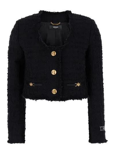 VERSACE BLACK TWEED BLAZER