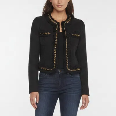 Pre-owned Versace Black Tweed Long Sleeve Cropped Jacket S