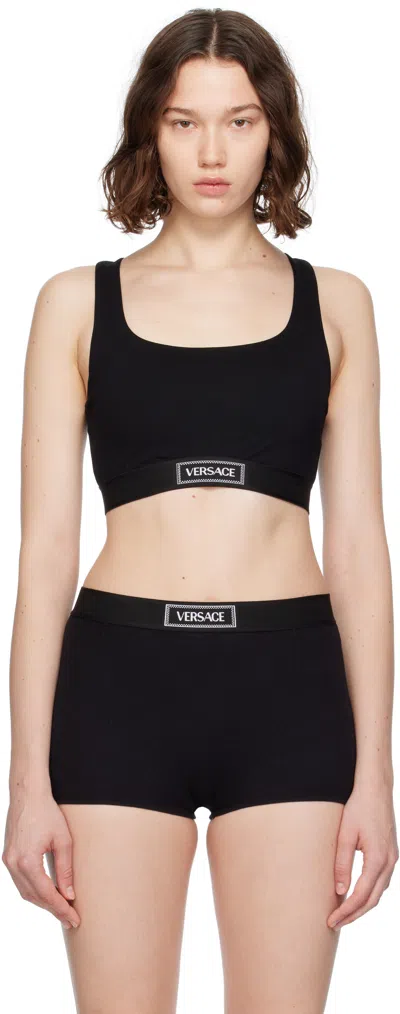 Versace Black '' 90s Elastic Bra