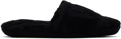 Versace Black '' Allover Towel Slippers In Z4800-black