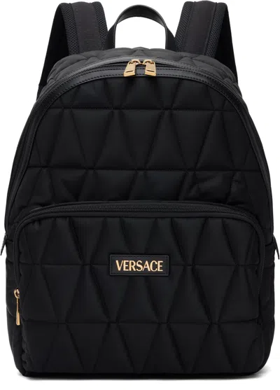 Versace Black '' Myth Quilted Backpack In 1b00v-black-