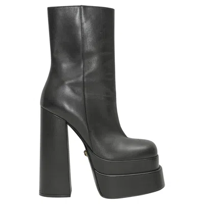 Pre-owned Versace Black  Platform Ankle Boots Size 37