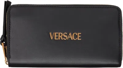 Versace Black '' Tag Long Wallet In 1b00v-black-