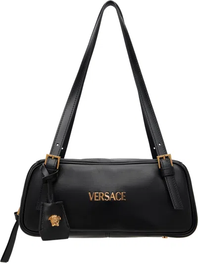Versace Black ' Tag' Nappa Bowling Bag