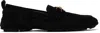 Versace Black Villa Suede Driver Loafers In 1b00v-black-