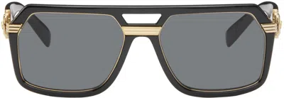Versace Black Vintage Icon Pilot Sunglasses