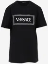 Versace Black Cotton T-shirt In Black
