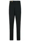 Versace Wool Blend Trousers Featuring Pockets In Black