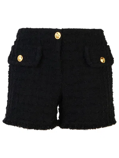 Versace Black Virgin Wool Blend Shorts