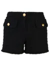 Versace Wool Blend Tweed Shorts In Black