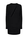 Versace Black Fitted Minidress With Cut-out Detail In Viscose Woman In Black