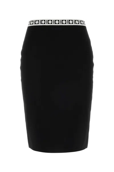 Versace Black Viscose Blend Mini Skirt