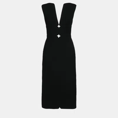 Pre-owned Versace Black Viscose Sleeveless Back-zip Dress Xs