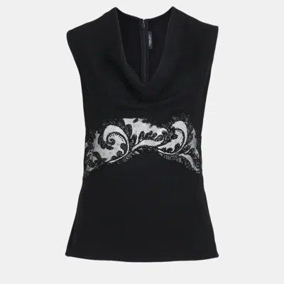 Pre-owned Versace Black Viscose Sleeveless Top S