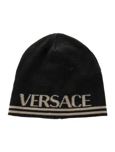 Pre-owned Versace Black Wool Beanie