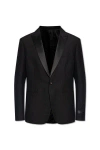 Versace Black Wool Blend Blazer In Black