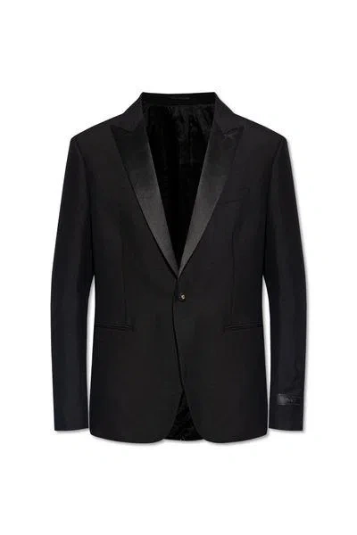 Versace Black Wool Blend Blazer