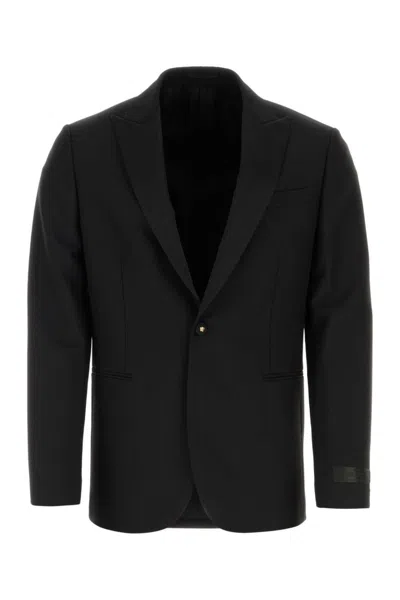 VERSACE BLACK WOOL BLEND BLAZER