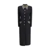 Versace Felted Studded Longline Coat In Black