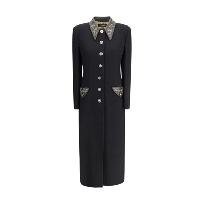VERSACE BLACK WOOL COAT