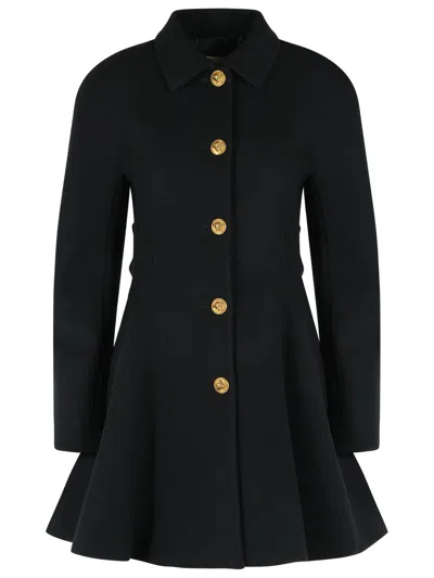 VERSACE VERSACE BLACK WOOL COAT