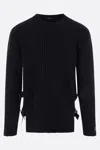 Versace Maglia Girocollo Buckle Look Sfilata In Black