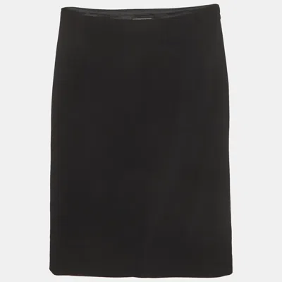 Pre-owned Versace Black Wool Pencil Skirt S