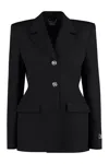 Versace Crocodile-jacquard Wool Blazer In Black