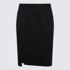 Versace Black Asymmetric Pencil Skirt In Black