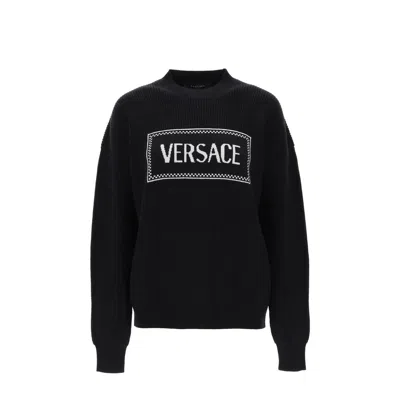 VERSACE BLACK WOOL SWEATSHIRT