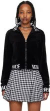 Versace Black Zip Sweatshirt In 1b000 Black