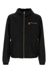 Versace Nylon Windbreaker Jacket In Black