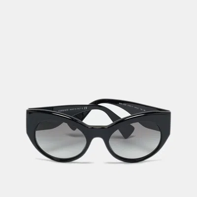 Pre-owned Versace Black/gold Gradient Mod 4297 Medusa Cat Eye Sunglasses