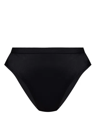 Versace High Cut Bikini Bottom In Black