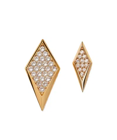Versace Blade Crystal Earrings In Gold