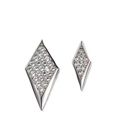 Versace Blade Crystal Earrings In Silver