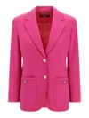 Versace Underwater Barocco Single Breasted Blazer Jacket In Pink
