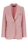 Versace Check Blazer Jacket Buttoned Cuffs Notch Lapel In Animal Print