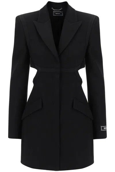 Versace Blazer Dress With Cut-outs In Nero
