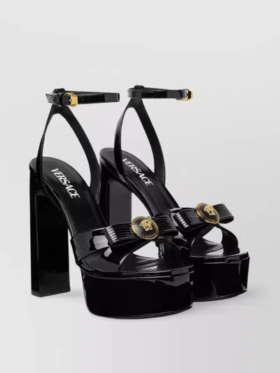 VERSACE BLOCK HEEL PLATFORM SANDALS