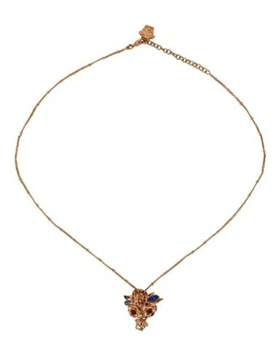 Versace Blooming Medusa Necklace Woman Necklace Multicolored Size - Metal In Gold