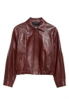 Versace Buffalo Leather Jacket Collared Design In Brown