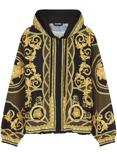 Versace La Coupe Des Dieux Windbreaker Jacket In Golden