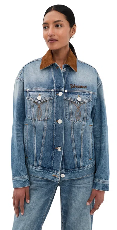 Versace Blouson Denim Jacket Medium Blue