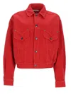 Versace Oversized Denim Blouson In Red