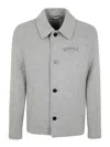 Versace Wool Fabric Jacket Embroidered In Grey