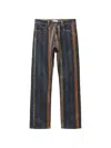 Versace Denim Jeans Striped Pattern Belt Loops In Blue